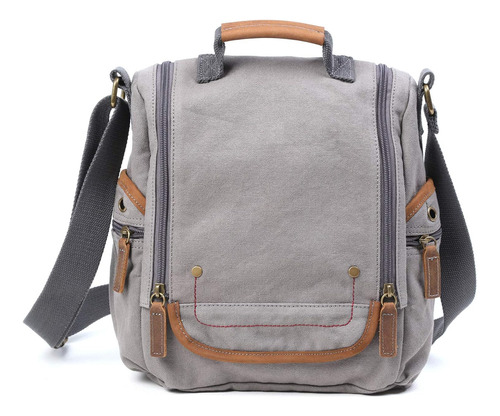 Bolso Bandolera De Lona Atona Traveler (gris)