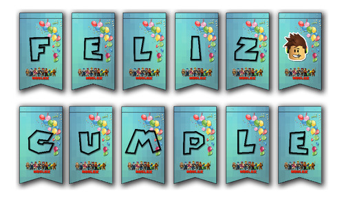 Banderín Roblox Digital Imprimible