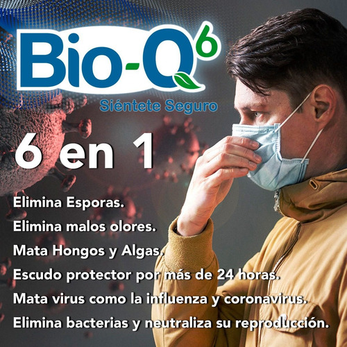 Desinfectante Sanitizante - Bioq6 - 3pz De 120ml C/u