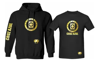 Kit De Sudadera + Playera Cruz Azul Liga Mx Modelo Gold
