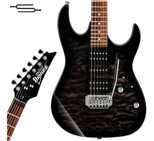 Imagen 1 de 6 de Guitarra Electrica Ibanez Grx 70qa Negra Tks Maple Simisol