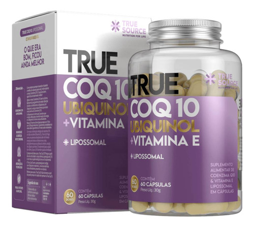 Coq10 Ubiquinol Lipossomal + Vitamina E 60 Caps True Source