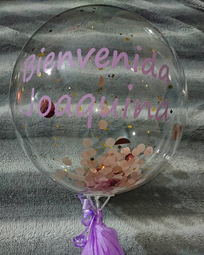 Imagen 3 de 7 de Globo Burbuja Personalizado Cumpleaños, Baby Showers, Etc
