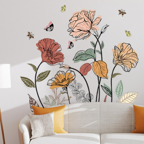 Xx Flores Rústicas Adesivos De Parede Decoração De Casa,