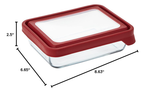 Recipiente De Vidrio Para Almacenar Alimentos 6 Tazas Cereza
