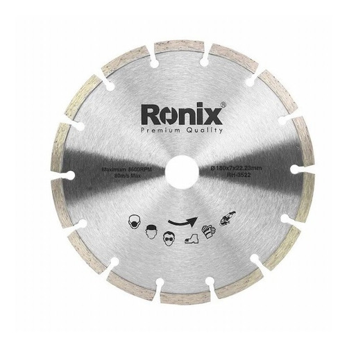 Disco Corte Segmentado Diamantado Ronix 180mm Mampostería