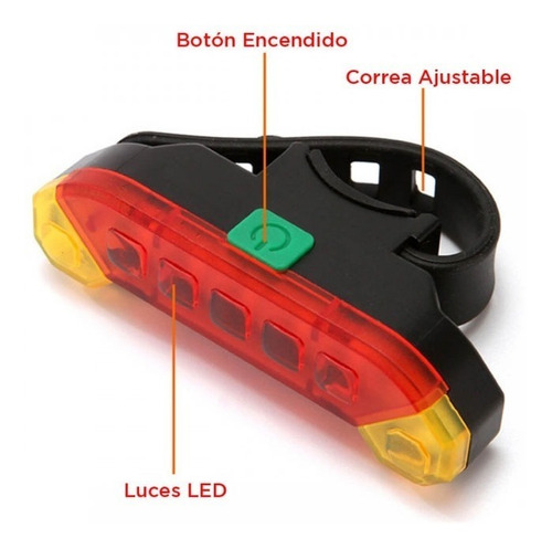 Imagen 1 de 3 de Accesorio Para Bicicleta Luz Recargable Con Cargador