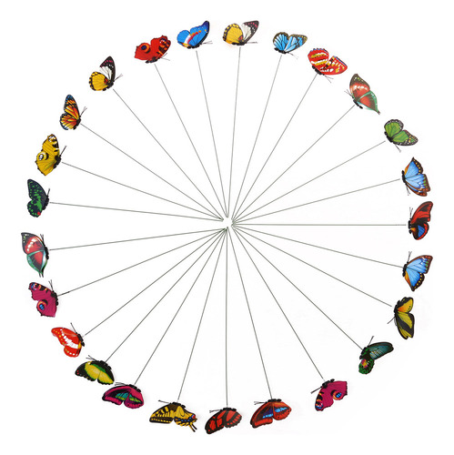 25 Unidades De Decoración Para Patio Y Jardín Con Mariposas