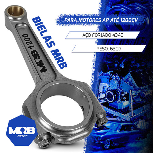 Biela Forjada Mrb 159mm Pino 22mm Até 1200cv Ap Bloco Alto