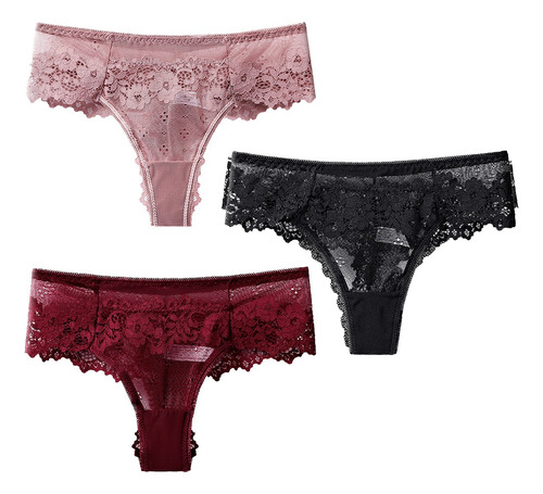 Conjunto De Lencería Sexy Encaje Tanga Para Mujer Calzone