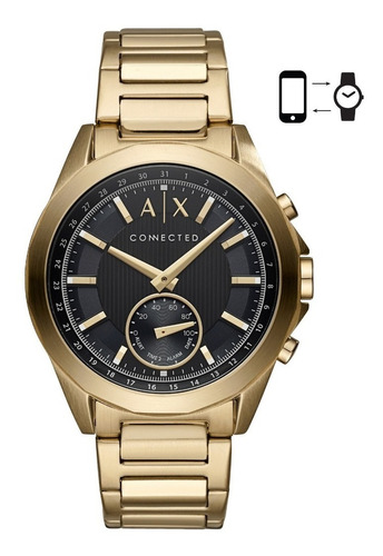 Armani Exchange Axt1008 Drexler Smartwatch Hombre Color de la correa Dorado Color del bisel Dorado Color del fondo Negro