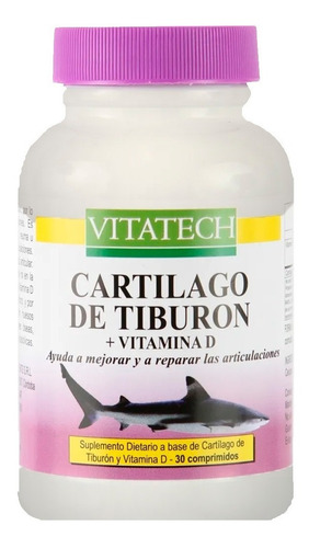 Cartilago De Tiburon Vita Tech 30 Comprimidos Sabor Sin sabor