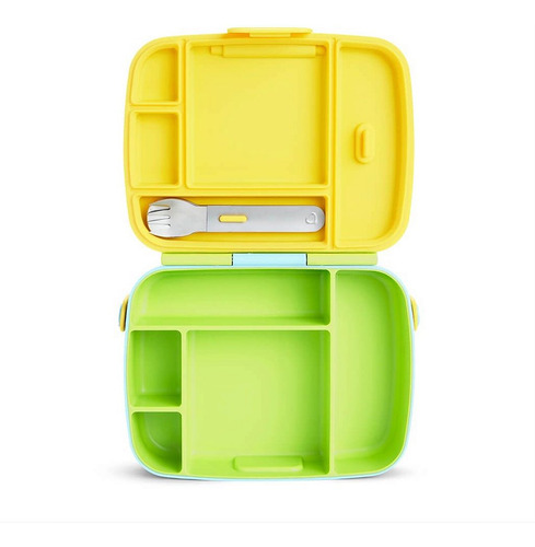 Lancheira Bento Box Munchkin Com Talheres Amarelo/azul
