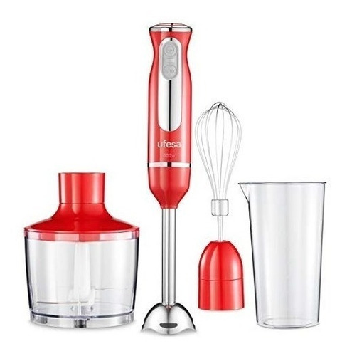Ufesa Batidora De Inmersión + Accesorios 600w Función Turbo BP7010-AC-5306 color Rojo
