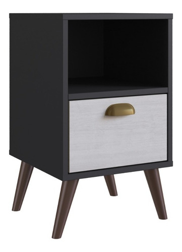 Mesa De Luz Living Dormitorio 1 Cajon Mesita Con Estante