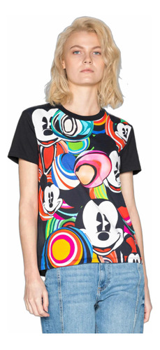 Polera Desigual Mickey Marbles S Nueva