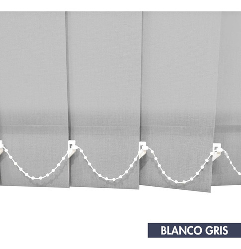 Cortina Bandas Verticales Sunscreen 150x210 Tela Traslucida Blanco/gris