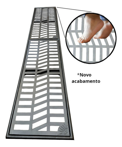 Ralo Linear 20x100 Alumínio Reforçado Grelha C/aro 19 Metros