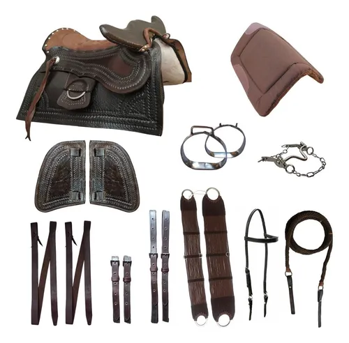 comprar Arreio Assento Macio Inox - Couro Genuíno - Selaria Mg