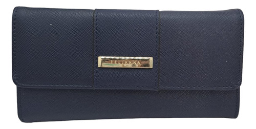 Cartera Mujer Azul Marino Lisa Tipo Sobre