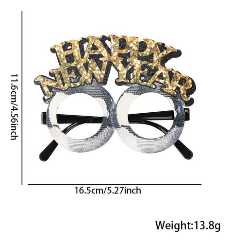 2pcs New Year Glasses Party Decoration Frames,l