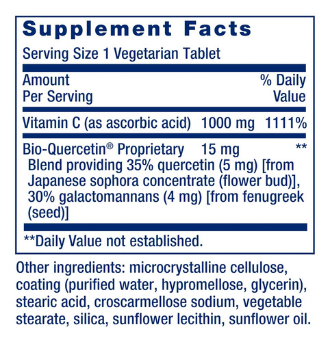 Vitamina C Bio-quercetin Life Extension 60caps Importado