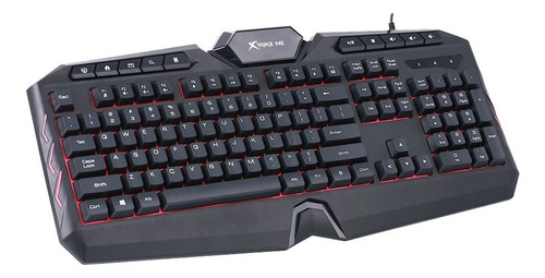 Teclado Gamer Xtrike Me Pc Rgb Membrana 7 Colores 114 Teclas Teclado Negro Idioma Español Latinoamérica