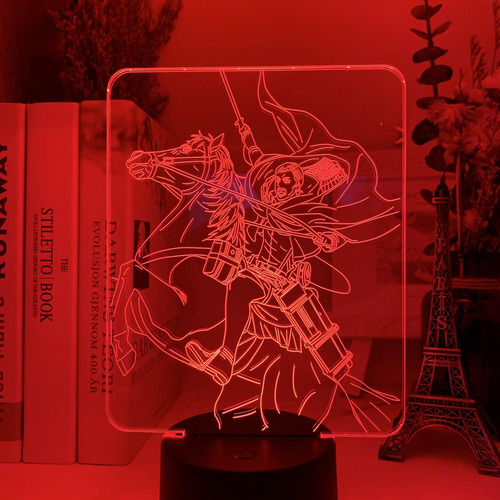 Anime Attack On Titan 3d Lámpara Erwin Smith Luz Decoración