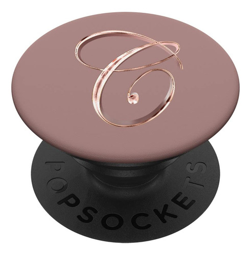 Rose Gold Monogram Soporte Agarre Inicial Letra Mayuscula C