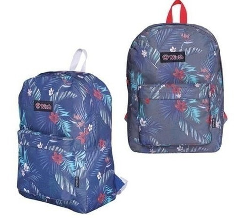 Mochila Casual Escolar Floral Urbana Dimmarini Em Poliester