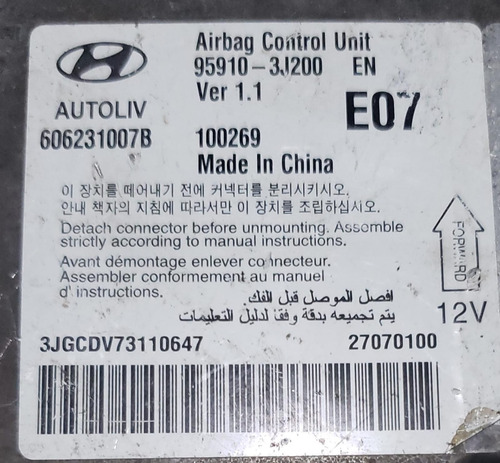 Módulo Airbag Hyundai Veracruz 3.8 V6 08-12 959103j200 V1.1