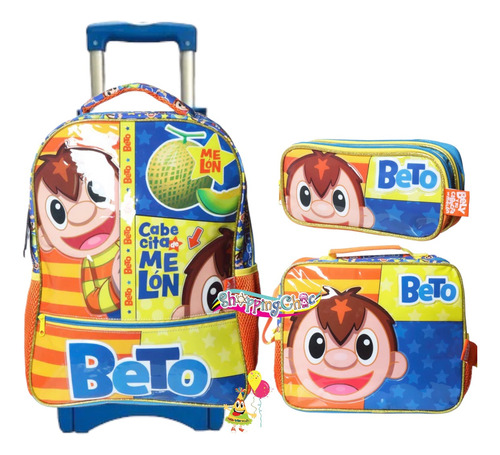 Bely Y Beto Kit Escolar Mochila Carro Combo Beto Original School 