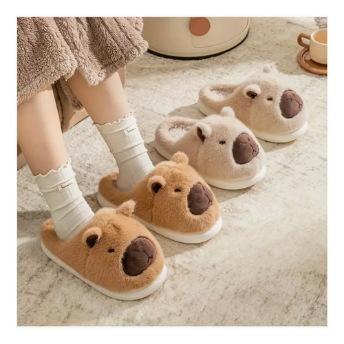 Pantuflas Capibara Niños Felpa Suave Cómodo Invierno 22-35