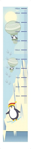 Adesivo Régua De Crescimento Altura Pinguins Polo Norte