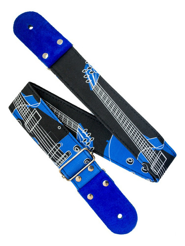 Tahalí Strap Guitarra Azul Kidam Para Guitarra O Bajo Color Azul marino