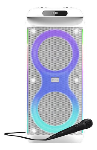 Bocina Bafle Bluetooth Con Micrófono 2x8 Pulgadas Select Sound Modelo Ss-tower Block Subwoofer Radio Fm Tws 40w Rms Color Blanco Bt2029
