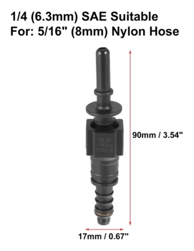 Conexión De Manguera Combustible Conector Línea 6.3mm Id8 2p