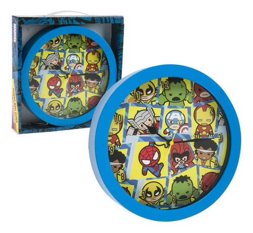 Marvel - Reloj De Pared Kawaii Con Marco De 9.5 Pulgadas, Re