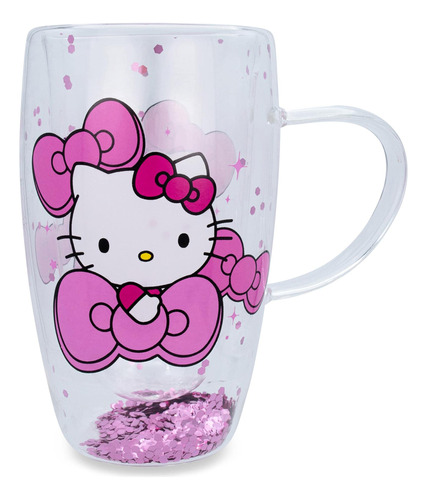 Sanrio Hello Kitty Bows And Stars - Taza De Cristal Con Conf