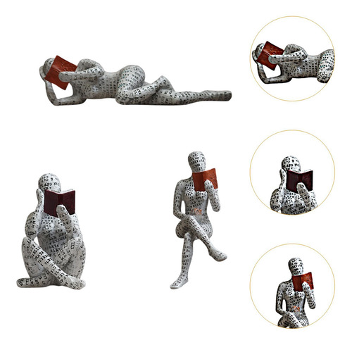 3x Escultura De Pensador Estatua Elegante Minimalista Para