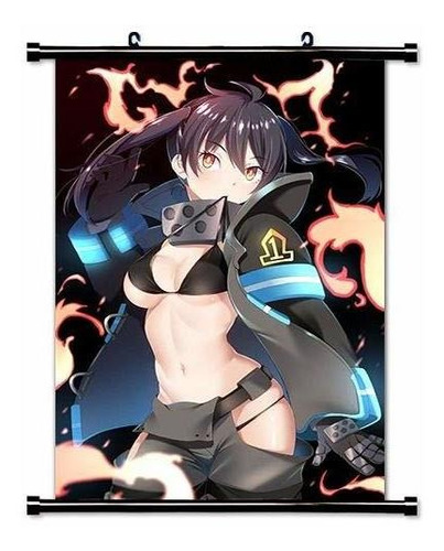 Roundmeup Fire Force Anime Póster De Desplazamiento De Pared