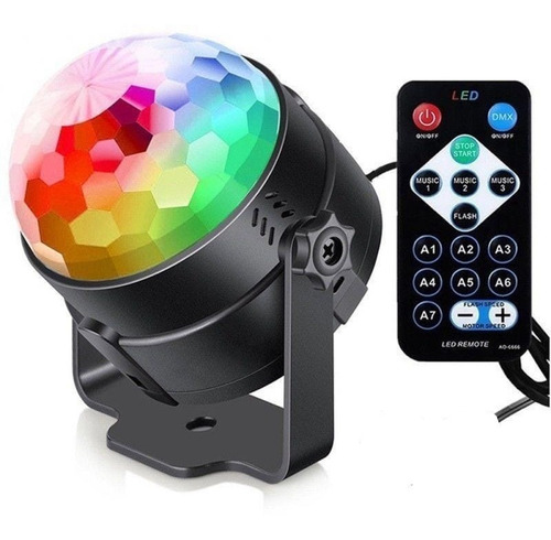 Lámpara Luz Led De Disco Mini Giratoria Rgb 