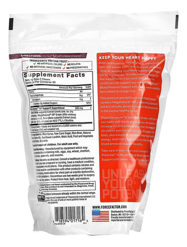 Force Factor Total Beets Soporte Presión Arterial 60soft Sfn