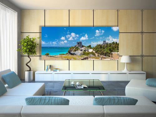 Cuadro Moderno Canvas Ruinas Mayas Tulum 60x140cm