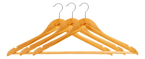 Percha De Madera Pack X3 Unidades