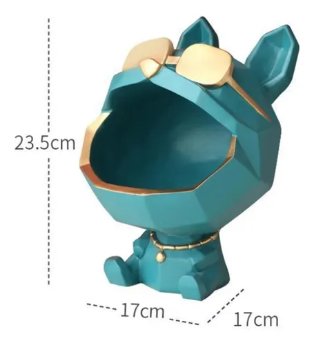 Estatua Decoración Perro Boca Abierta Con Lentes Deco