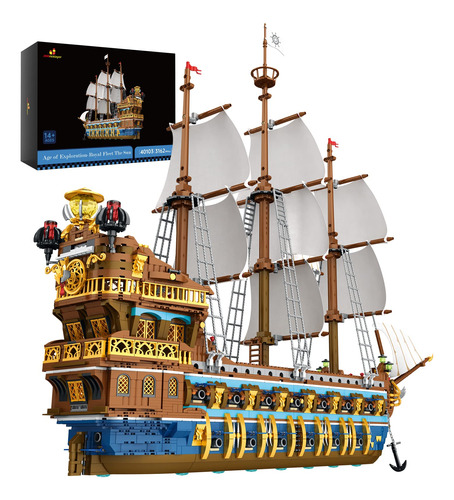 Kits Construccion Modelo Barco Pirata Hermoso Flota Real
