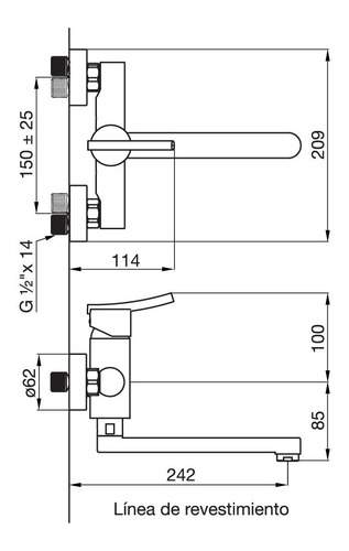 Griferia Cocina Fv Libby 0406/39 Monocomando Cromado
