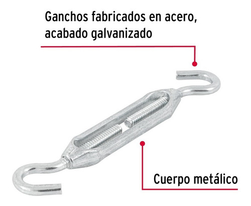 Tensor Zinc P/cable 1/4'' Gancho - Gancho Acero Fiero 44061