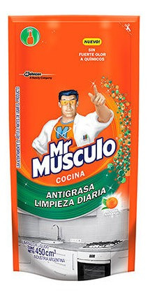 Imagen 2 de 4 de Limpiador Liquido Mr Musculo Anti-grasa Repuesto X 450ml